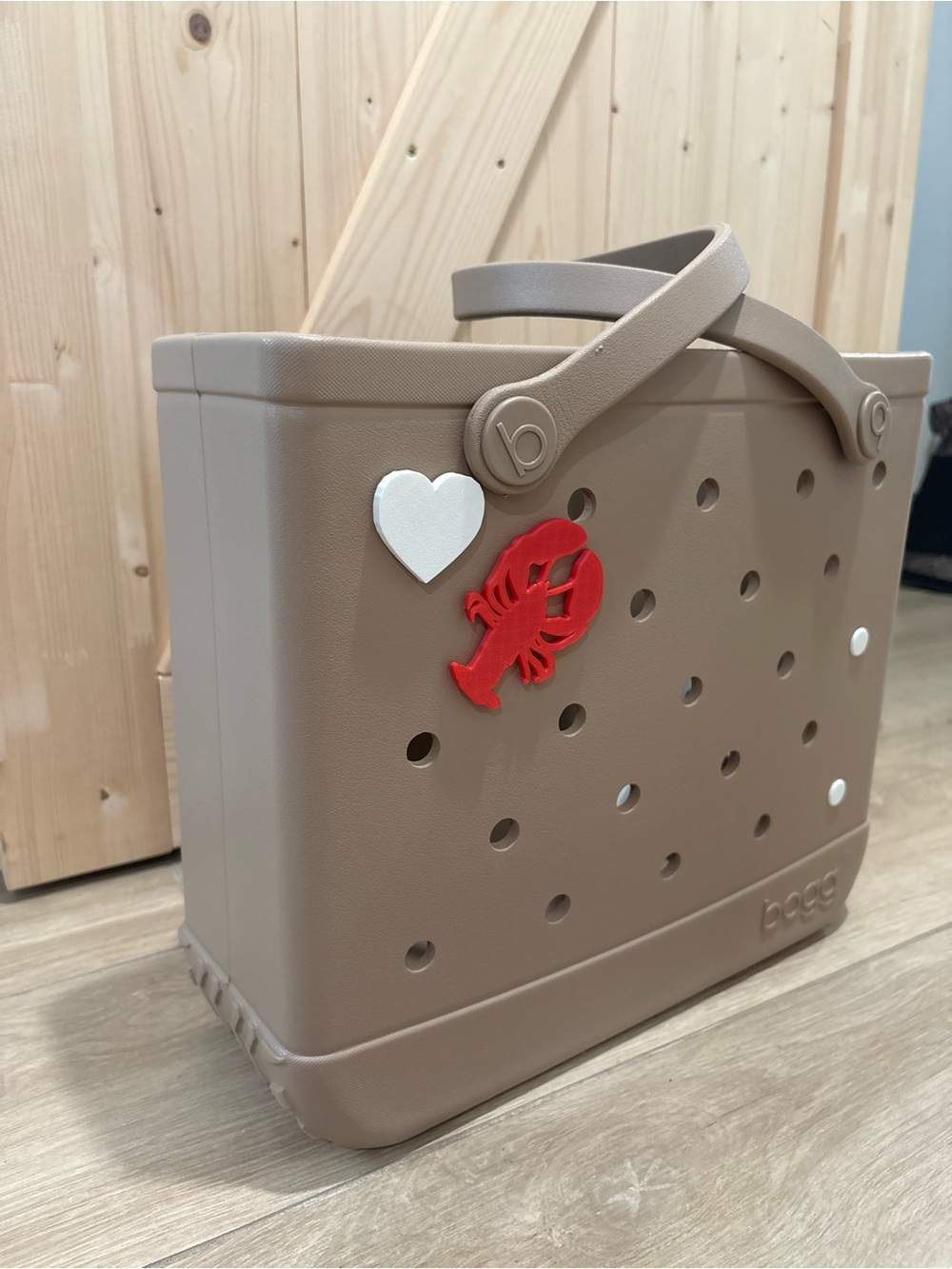 3D Printed Bogg Bag Charms / Jibbit Bundle 🦞🤍 Lobster charm and white heart